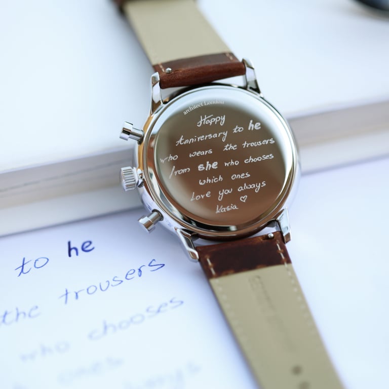 Personalized Architect Motivator Luxury Chronograph Watch - Handwritten Engraving