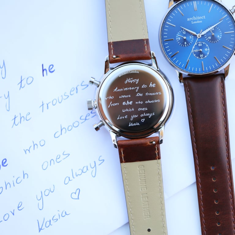 Personalized Architect Motivator Luxury Chronograph Watch - Handwritten Engraving