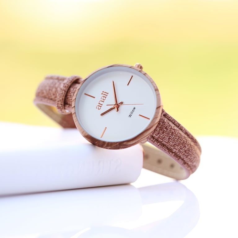 Personalised Anaii Hazel Wood Engraved Womens Watch