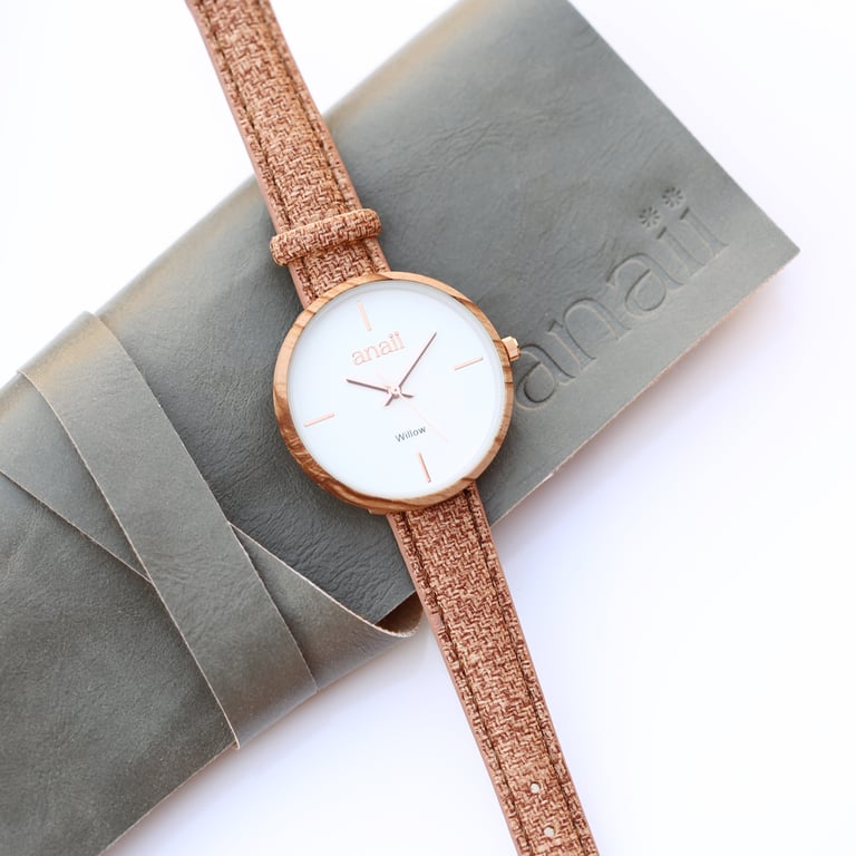 Personalised Anaii Hazel Wood Engraved Womens Watch