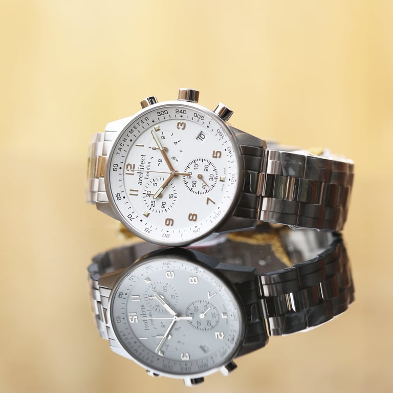 Swiss Made Architect Endeavour Engraved Chronograph Watch