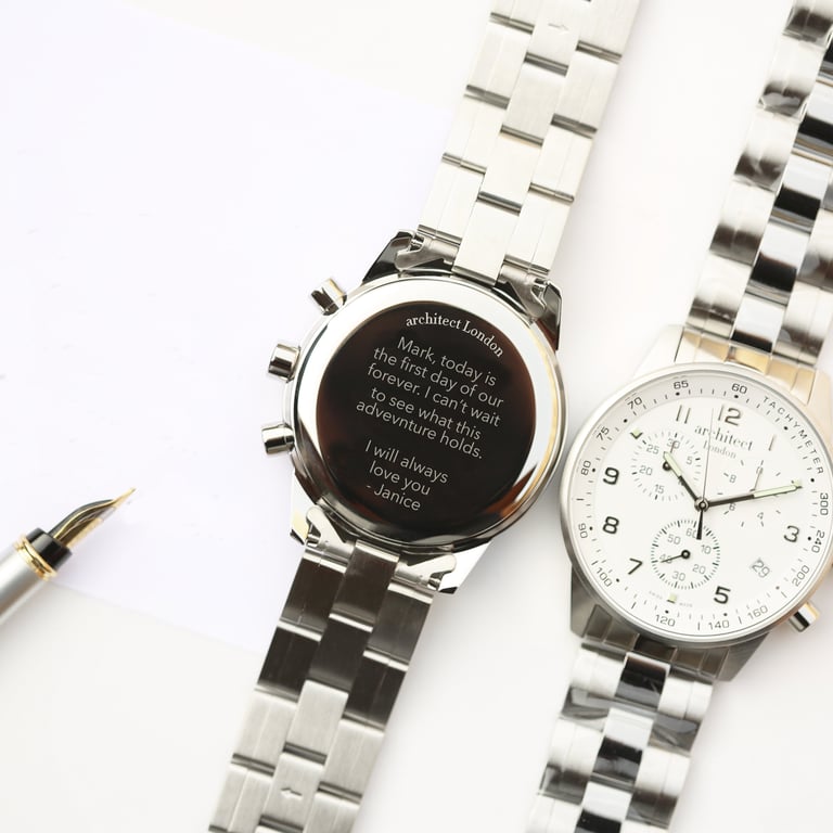 Swiss Made Architect Endeavour Engraved Chronograph Watch