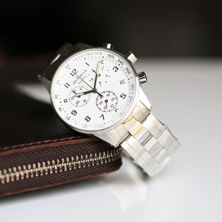 Swiss Made Architect Endeavour Engraved Chronograph Watch
