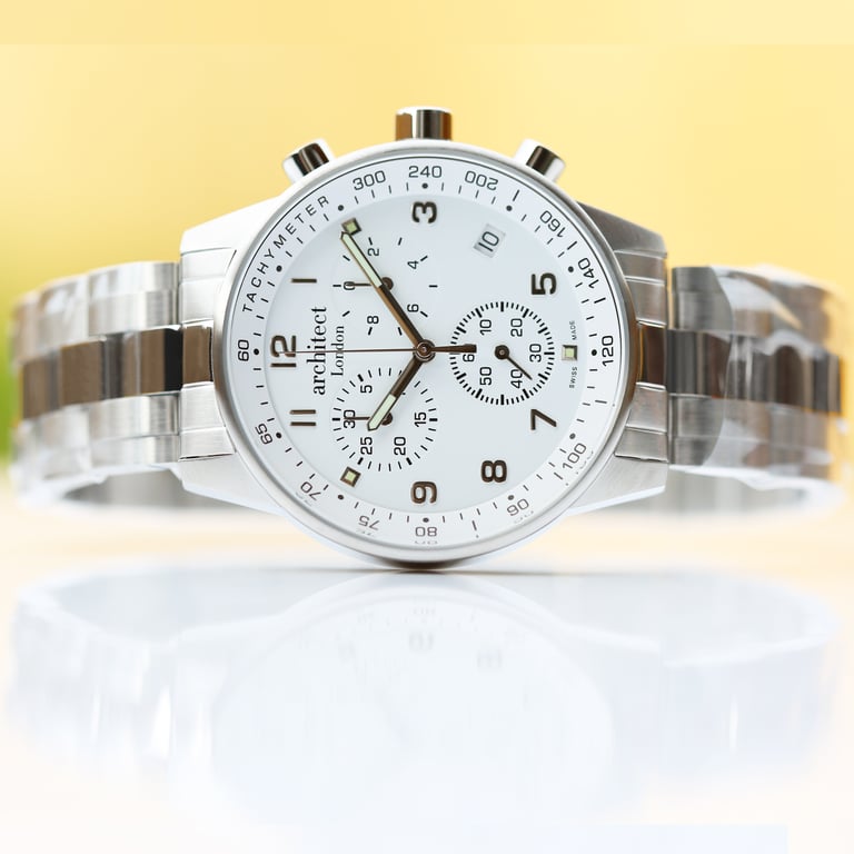 Swiss Made Architect Endeavour Engraved Chronograph Watch