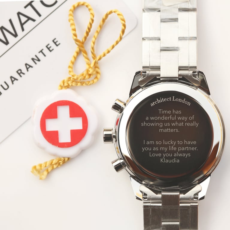 Swiss Made Architect Endeavour Engraved Chronograph Watch