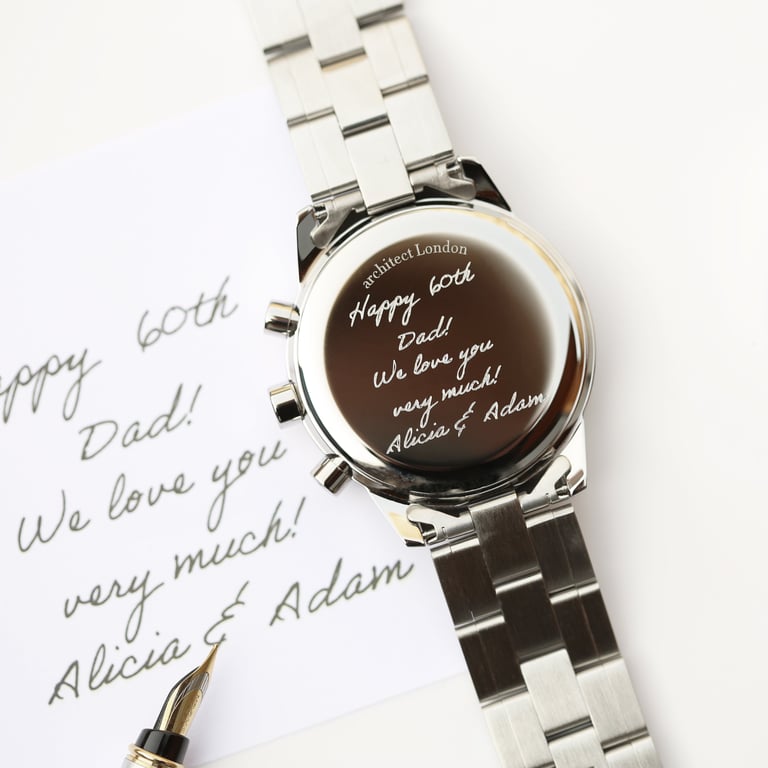Swiss Made Architect Endeavour Personalised Watch - Engraved with Your Handwriting
