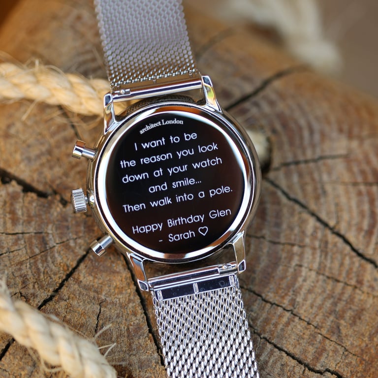 Architect Motivator Engraved Watch - Personalised Chronograph Timepiece in Envy Green Stainless Steel