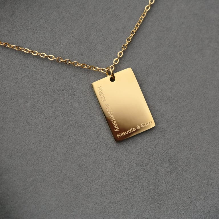 Personalised Dazzle Necklace - Modern Font Engraving in Silver, Gold & Rose Gold with Gift Box Included