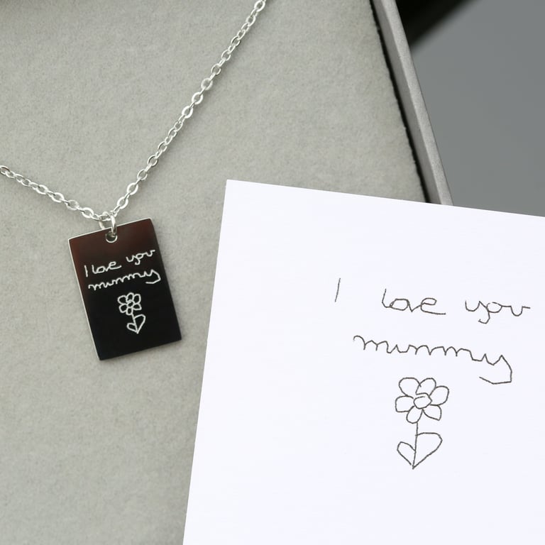 Dazzle Personalised Necklace - Handwritten Engraving in 3 Colours