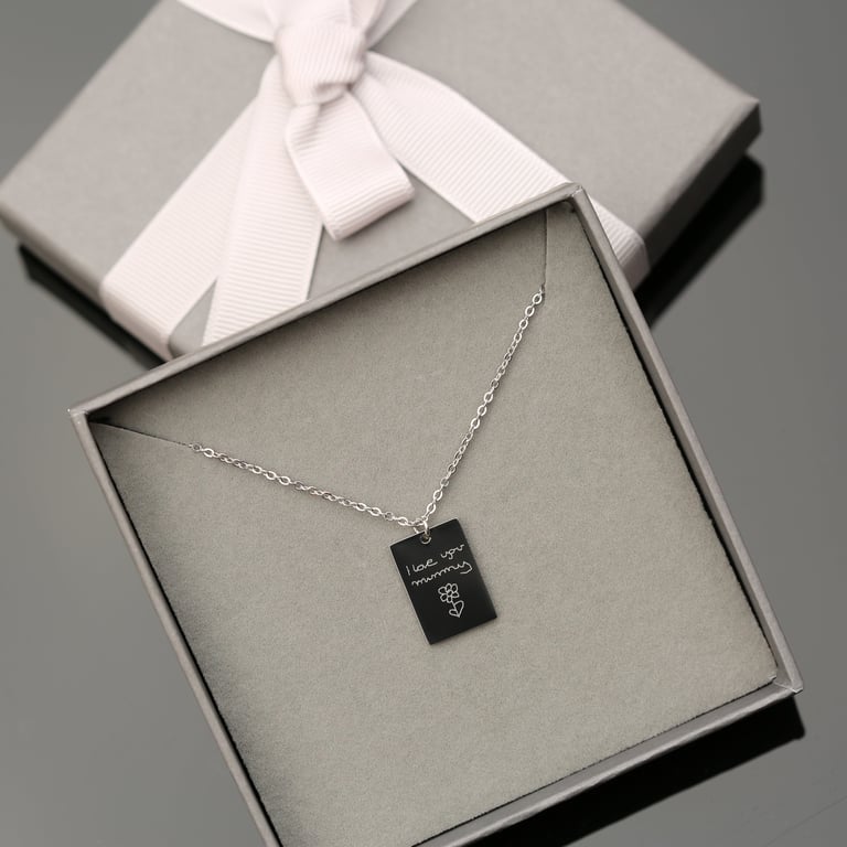 Dazzle Personalised Necklace - Handwritten Engraving in 3 Colours