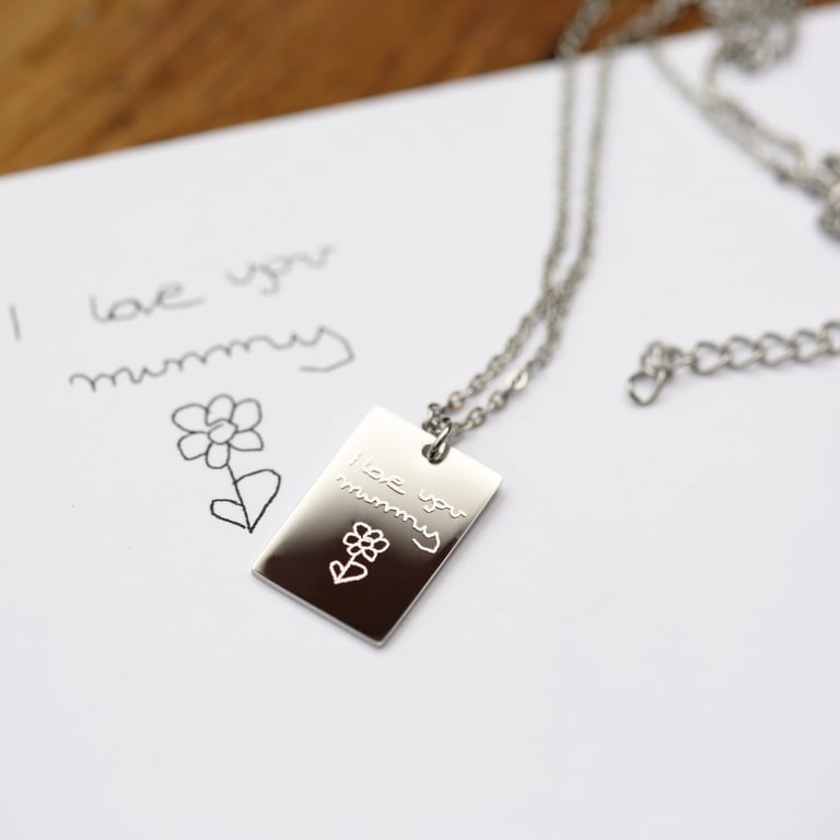 Dazzle Personalised Necklace - Handwritten Engraving in 3 Colours