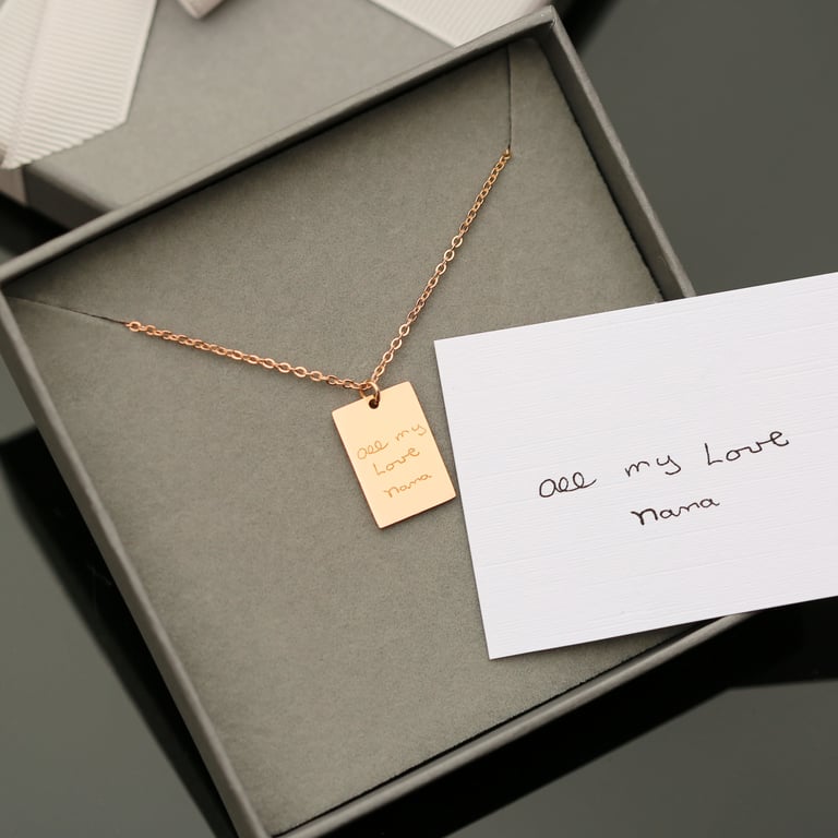 Dazzle Personalised Necklace - Handwritten Engraving in 3 Colours
