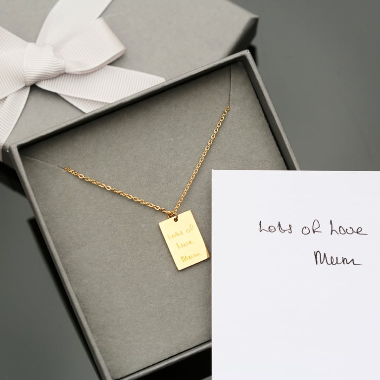 Dazzle Personalised Necklace - Handwritten Engraving in 3 Colours