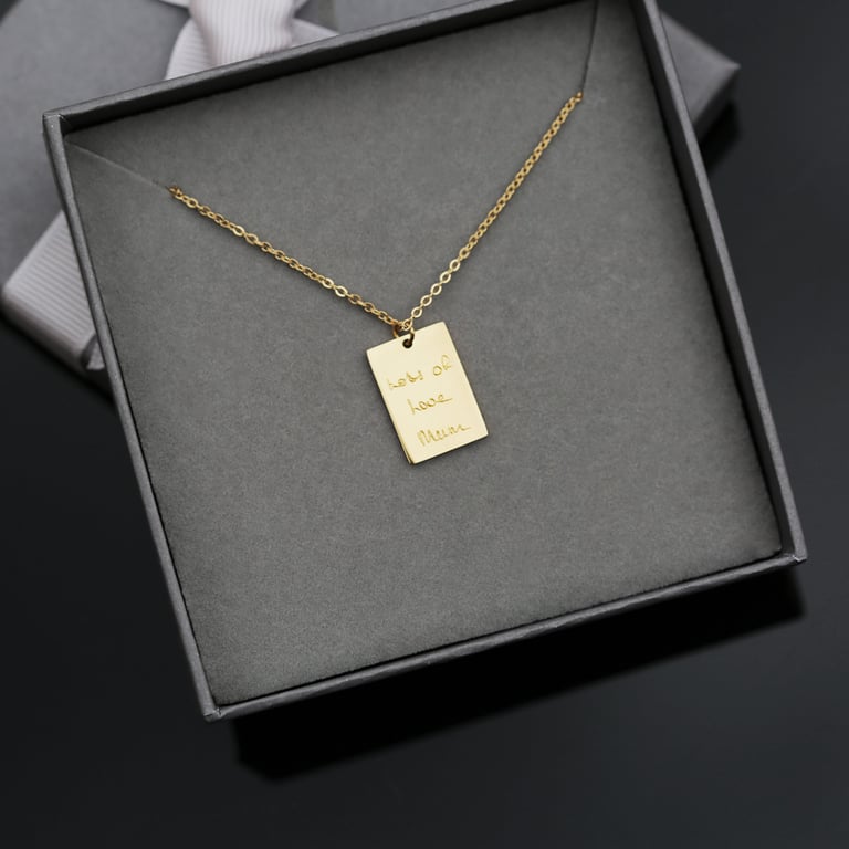 Dazzle Personalised Necklace - Handwritten Engraving in 3 Colours