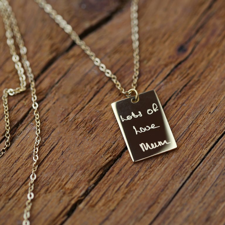 Dazzle Personalised Necklace - Handwritten Engraving in 3 Colours