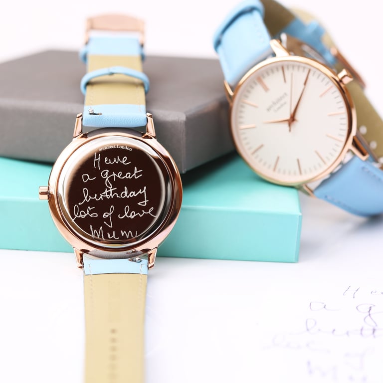 Architct Blanc Ladies Personalised Watch - Handwriting Engraved Quartz Movement