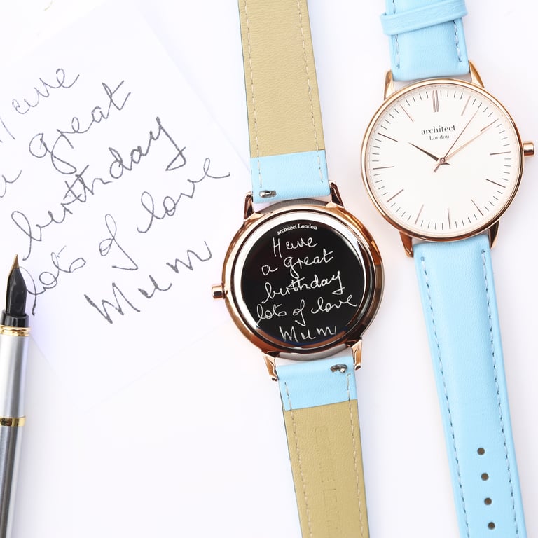 Architct Blanc Ladies Personalised Watch - Handwriting Engraved Quartz Movement