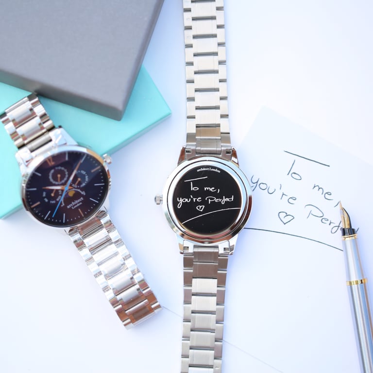 Architect Apollo Blue - Personalised Handwriting Men s Moonphase Watch