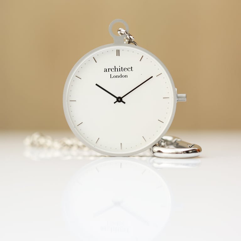 Modern Swiss Movement Sapphire Glass Engraved Pocket Watch