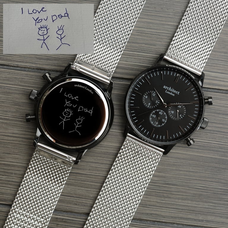 Architect Motivator - Personalized Mens Chronograph Watch with Handwriting Engraving