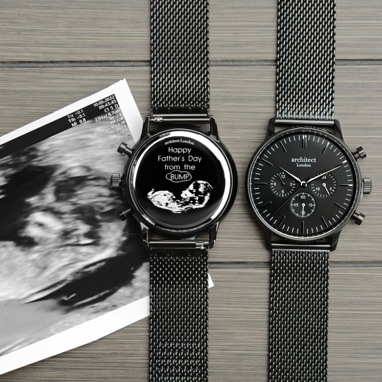Personalized Architect Motivator Watch - Handwriting Engraved Chronograph Subdials