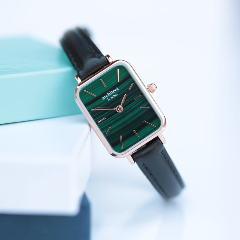Architect Lille Personalised Ladies Watch - Handwriting Engraved, Pine Green