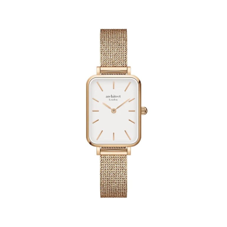 Ladies Architct Lille - Rose Gold Engraved Watch with Stainless Steel Case and Quartz Movement