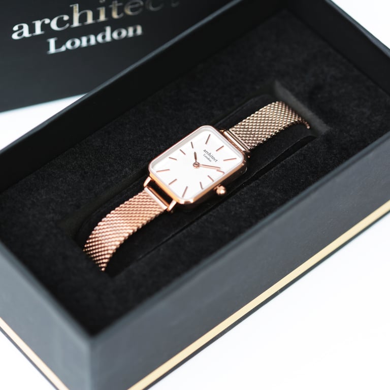 Architct Lille - Personalized Ladies Rose Gold Watch with Handwriting Engraving and Japanese Quartz Movement