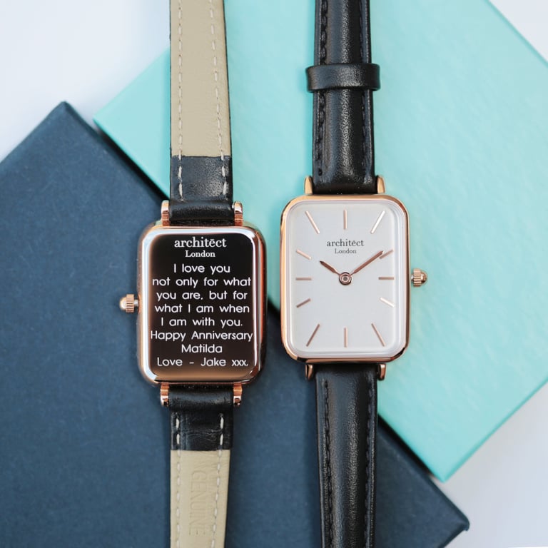 Architect Lille Ladies Watch - Engraved Quartz Movement in Stainless Steel Case