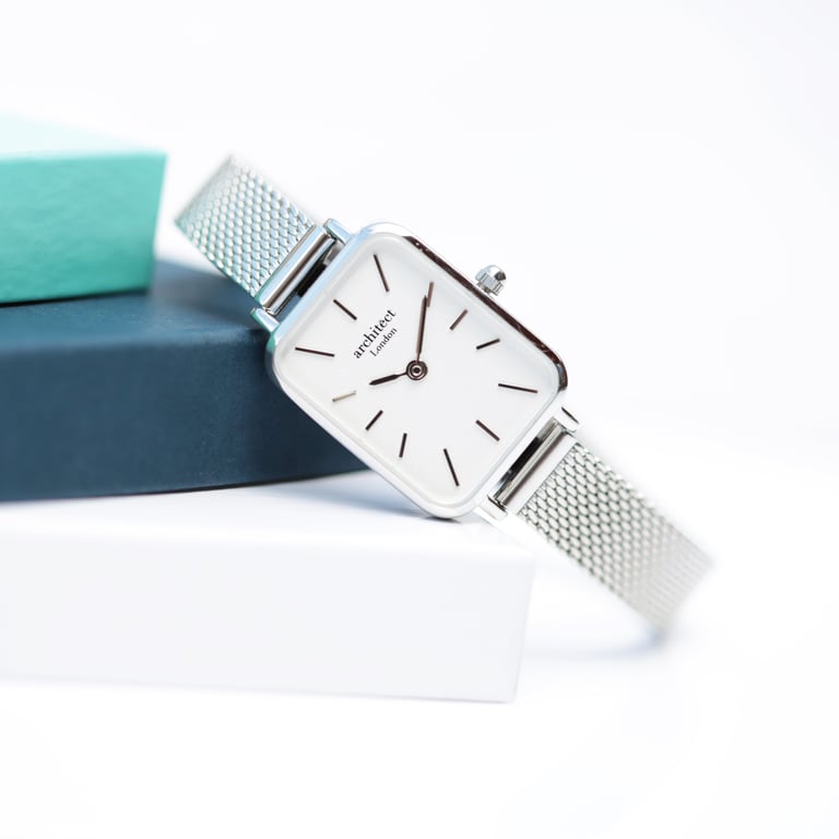 Architct Lille - Personalised Ladies Watch with Handwriting Engraving & Cloud Silver Design