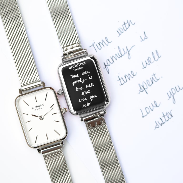 Architct Lille - Personalised Ladies Watch with Handwriting Engraving & Cloud Silver Design