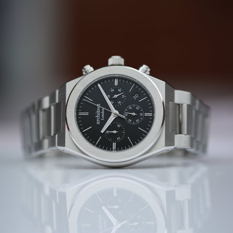 Architect Orbix Men s Personalised Chronograph Watch - Handwriting Engraving on Stainless Steel Casing