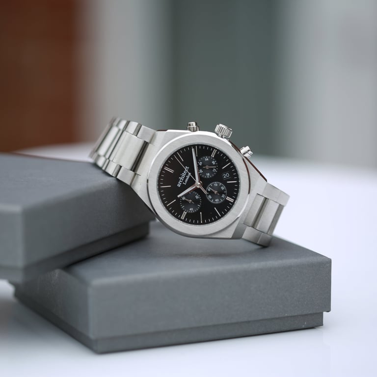 Architect Orbix Men s Personalised Chronograph Watch - Handwriting Engraving on Stainless Steel Casing