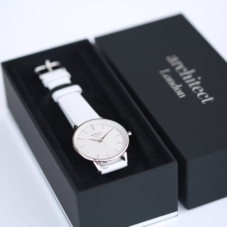 Architct Blanc Personalized Ladies Watch - Handwriting Engraved Stainless Steel Case Quartz Movement