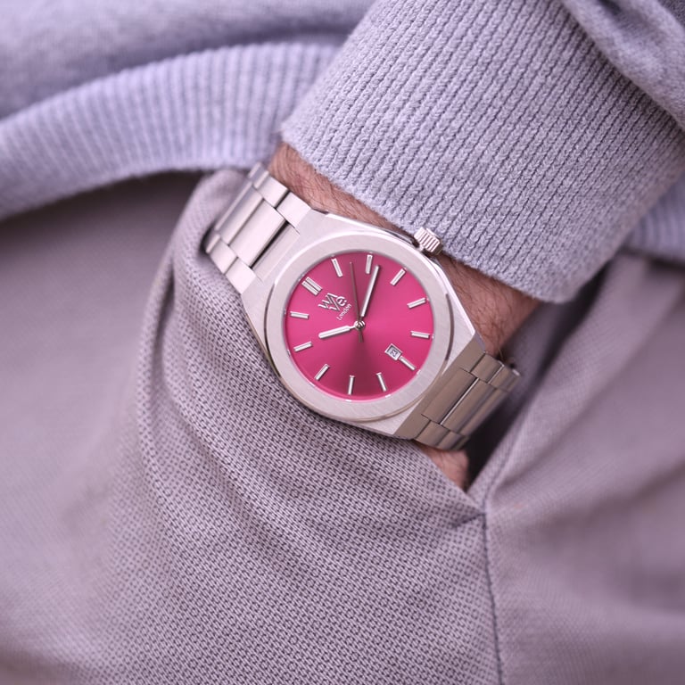 Wave by Architect Engraved Watch - Blush Ripple, Personalized with Handwritten Message, Ocean-Inspired Design