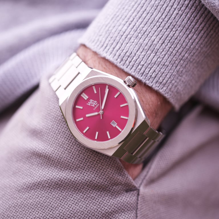 Wave by Architect Engraved Watch - Blush Ripple, Personalized with Handwritten Message, Ocean-Inspired Design