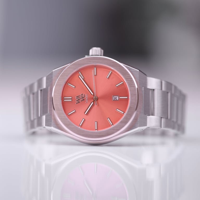 Wave by Architect - Handwritten Engraving Watch in Peach Breeze