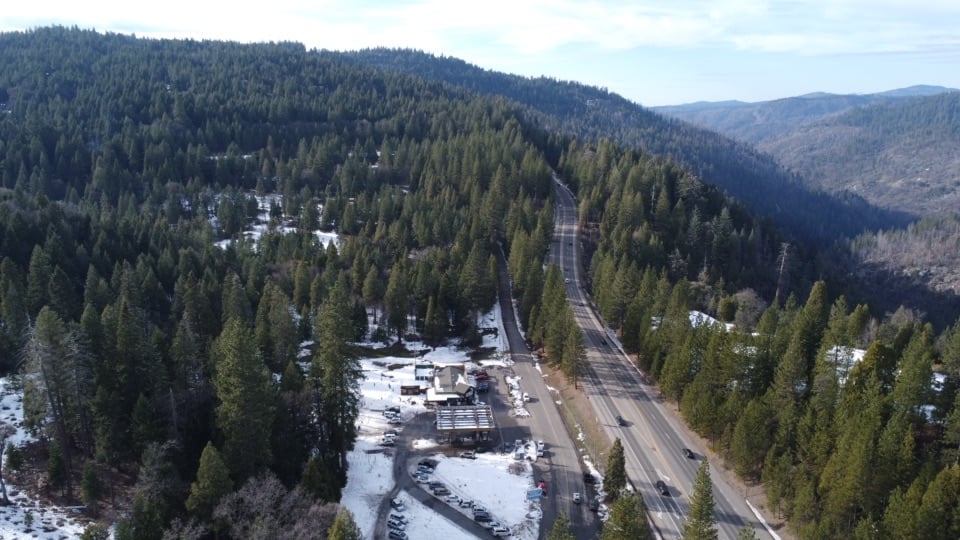 Aerial view of Fresh Pond near highway 50 - © 2022 Sierra Swag