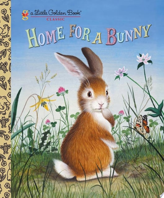The cover features a detailed illustration of a bunny sitting in a lush field of wildflowers with a clear sky backdrop. The bunny is the focal point, positioned centrally in the foreground. Surrounding the bunny are various flowers and grass elements, enhancing the natural setting.
