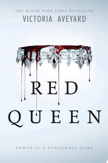 The original cover features a metallic crown dripping with blood against a stark white background, symbolizing power and violence intertwined. Its minimalist approach allows the imagery to take center stage.