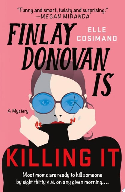 The cover features a strong pink background with the title prominently displayed in large, bold black and red fonts. There is an illustration of a character covering part of their face, adding mystery. The author’s name and a brief description of the book's genre are also present.