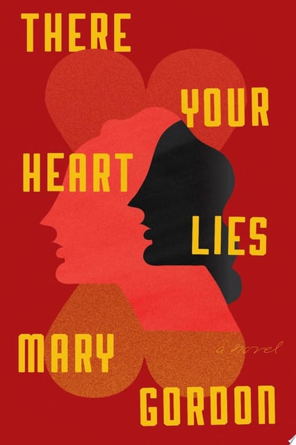 The cover features a silhouette of overlapping profiles set against a rich red background, forming an abstract heart motif.
