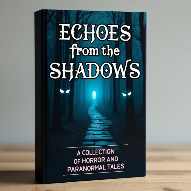 The cover features a dark and ominous forest at night, with a narrow path leading towards a mysterious entrance. In the background, the silhouette of creatures' eyes can be seen glowing through the trees, adding an element of fear and suspense to the scene.
