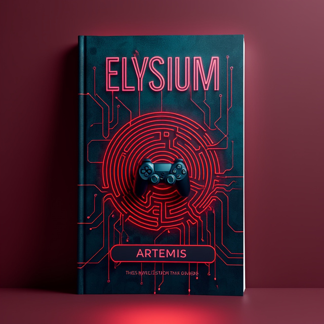 The cover features a maze-like structure with intricate pathways intertwining, giving a sense of complexity and mystery. At the center of the maze, there is a video game controller, symbolizing the virtual reality aspect of the story. The pathways are colored in shades of red, creating a sense of danger and suspense.