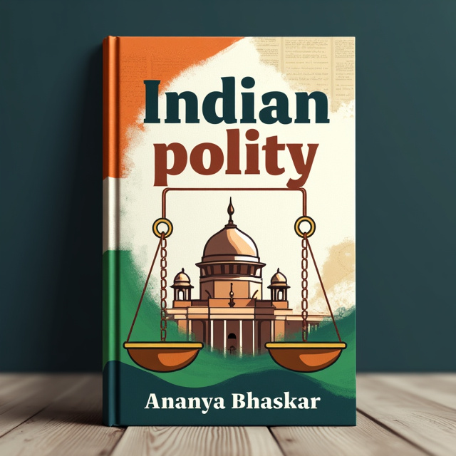 The central image will be a stylized depiction of the Indian Parliament building, surrounded by the scales of justice. The background will be a subtle gradient blend of the Indian tricolor, with abstract patterns inspired by constitutional symbols.