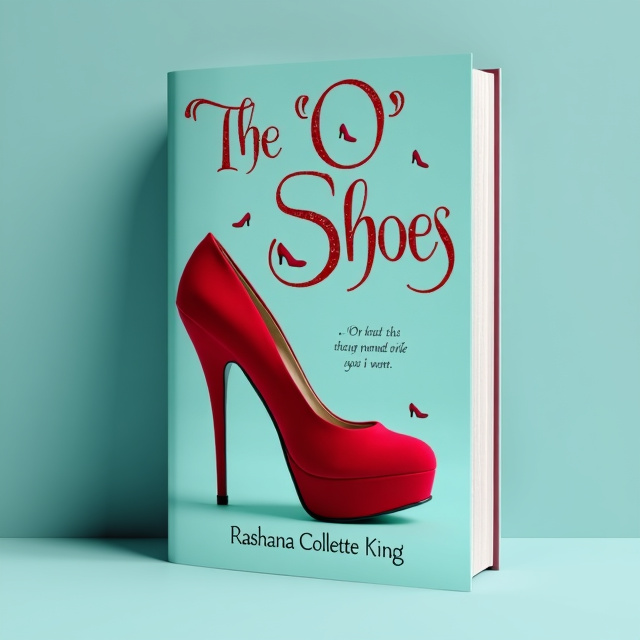 The cover features a single red stiletto shoe, positioned in the center of the cover. The shoe appears to be levitating slightly, indicating a hint of magic. The background is a cotton candy light blue color, creating a soft and dreamy atmosphere.