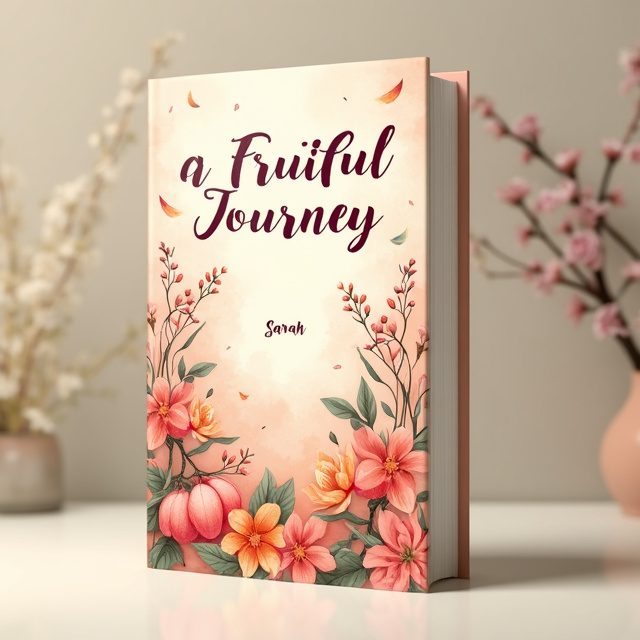 The cover features a vibrant and colorful illustration of a fruitful plant with blossoming flowers and ripe fruits. The plant is surrounded by a serene and calm environment, depicting peace and tranquility. The colors used are predominantly soft pastel shades of pink and ivory, giving the cover an overall soothing and pleasing aesthetic.