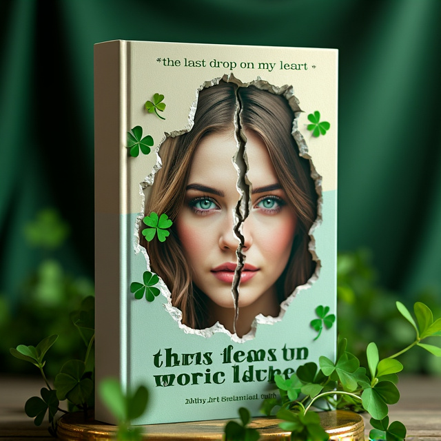 The cover features a woman's face split in two down the middle, with cracks running through the center. Out of these cracks, vibrant shamrocks are emerging, creating a sense of mystery and intrigue.