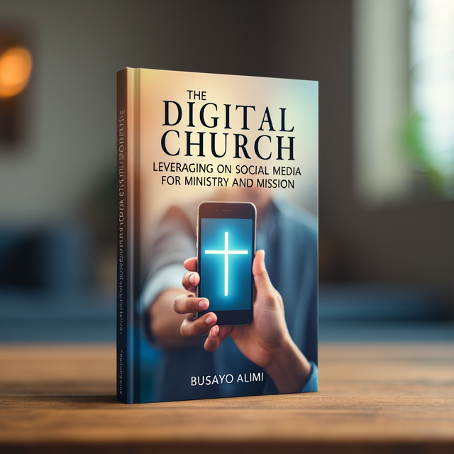 The cover features a close-up image of hands holding a smartphone, with a cross displayed on the screen. The hands are positioned in a way that suggests connection and engagement. The background is a blurred image of a church, symbolizing the ministry aspect of the book. The title and author name are placed at the top and bottom of the cover, respectively, in a clean and modern font.