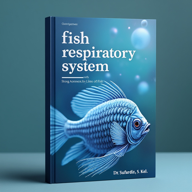 The cover features a close-up image of a fish gill, showcasing the intricacies of its respiratory system. The gill is depicted in shades of blue, representing the underwater environment. The background is a gradient of lighter to darker blues, creating a sense of depth. The title is placed at the top, with the author's name and genre at the bottom, all in white to contrast with the blue tones.